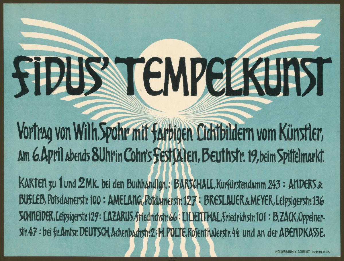 Fidus' Tempelkunst Vortrag von Wilh. Spohr mit farbigen Lichtbildern vom Künstler