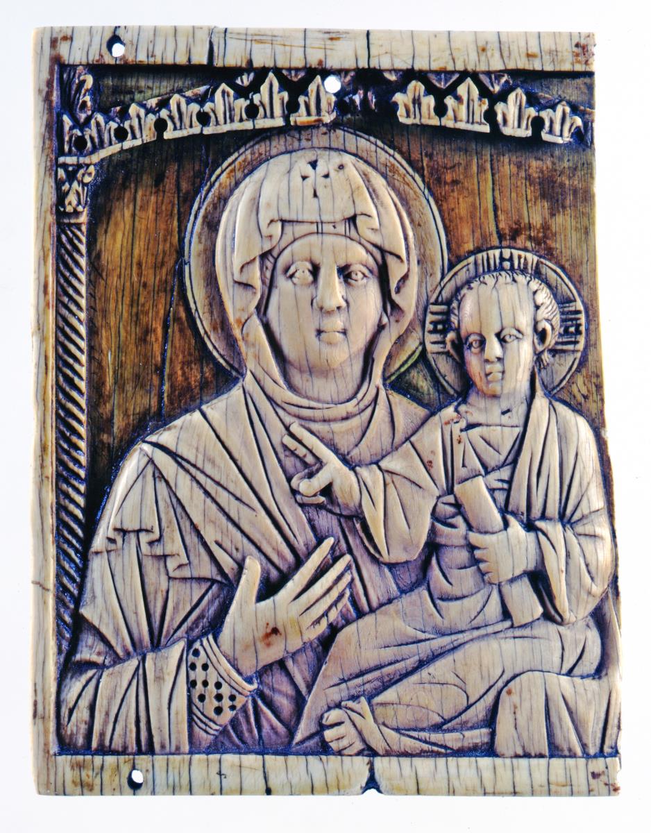 Mitte eines Triptychons mit Maria und Jesuskind
