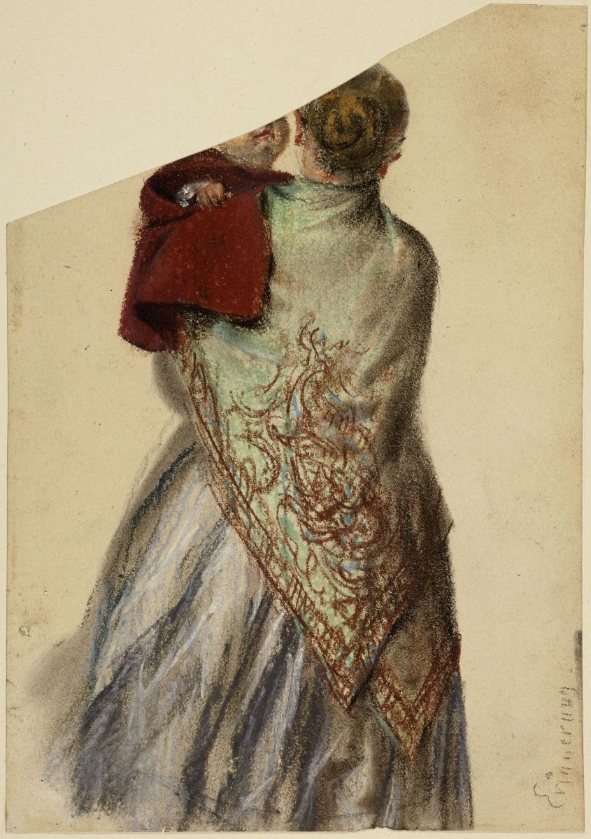 Frau mit Kleinkind auf dem Arm