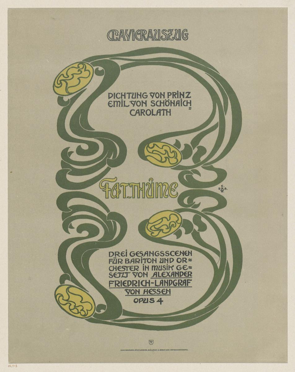 Notentitel zu Alexander Friedrich Landgraf von Hessen, Fathume Opus 4