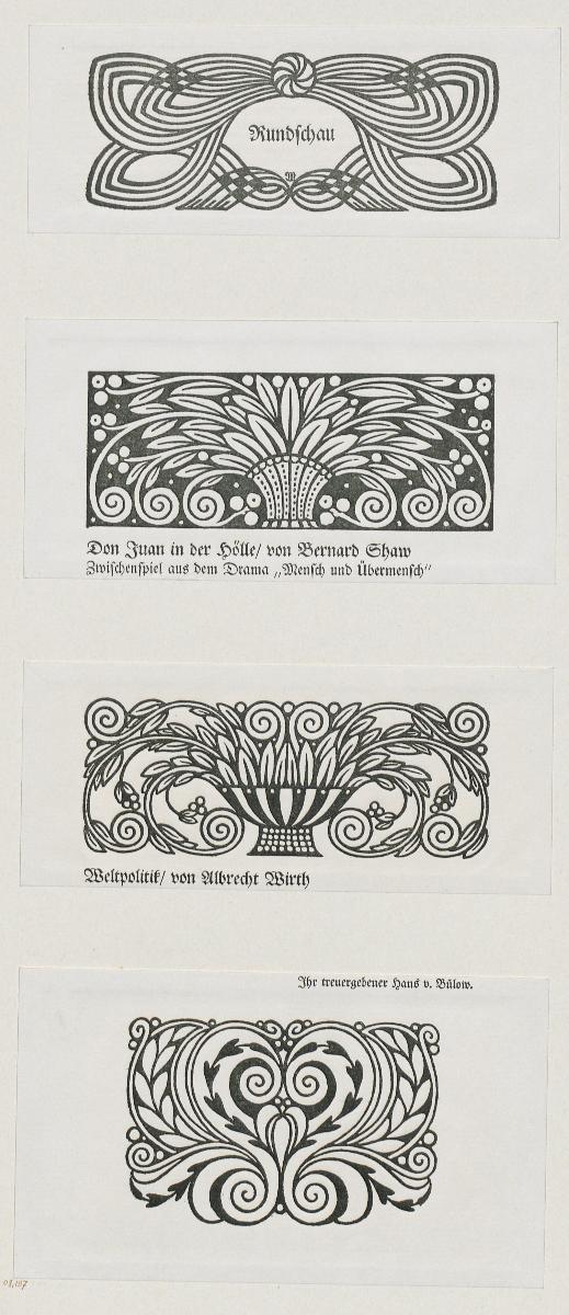 Vignetten für Die neue Rundschau XIX. Jahrgang der freien Bühne 1908