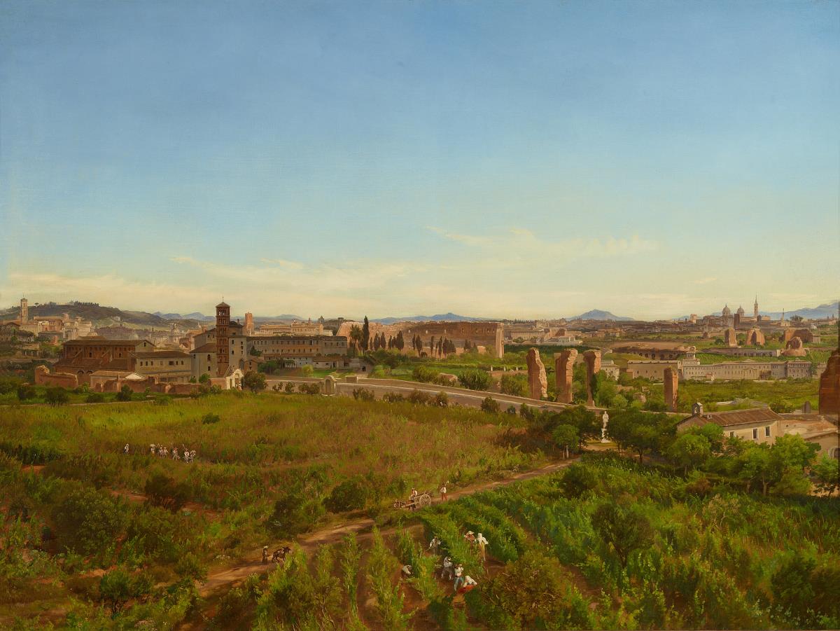 Panorama von Rom (IV von V), Blick auf Santa Maria Maggiore und Kolosseum