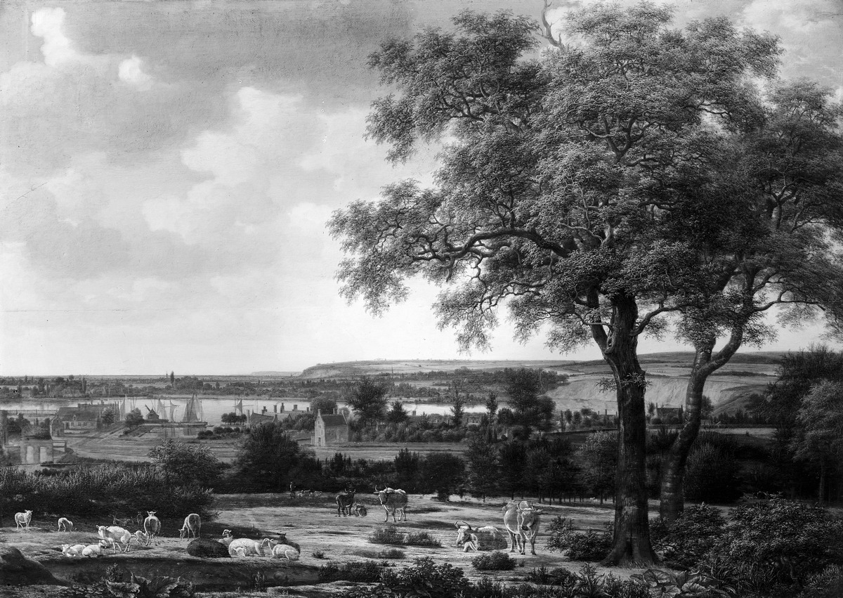 Das Rheintor und der Hafen von Arnheim
