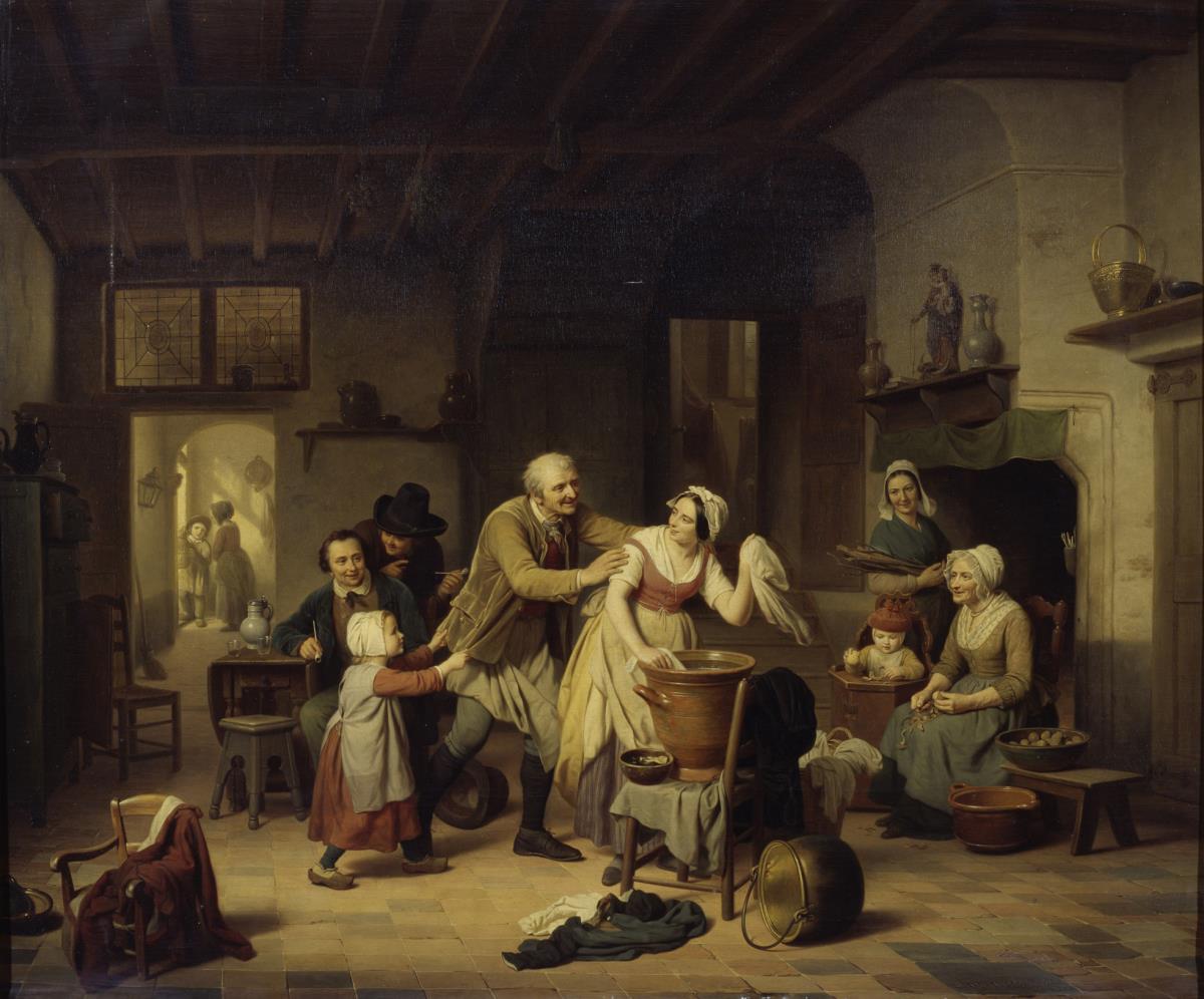 Holländische Familienszene