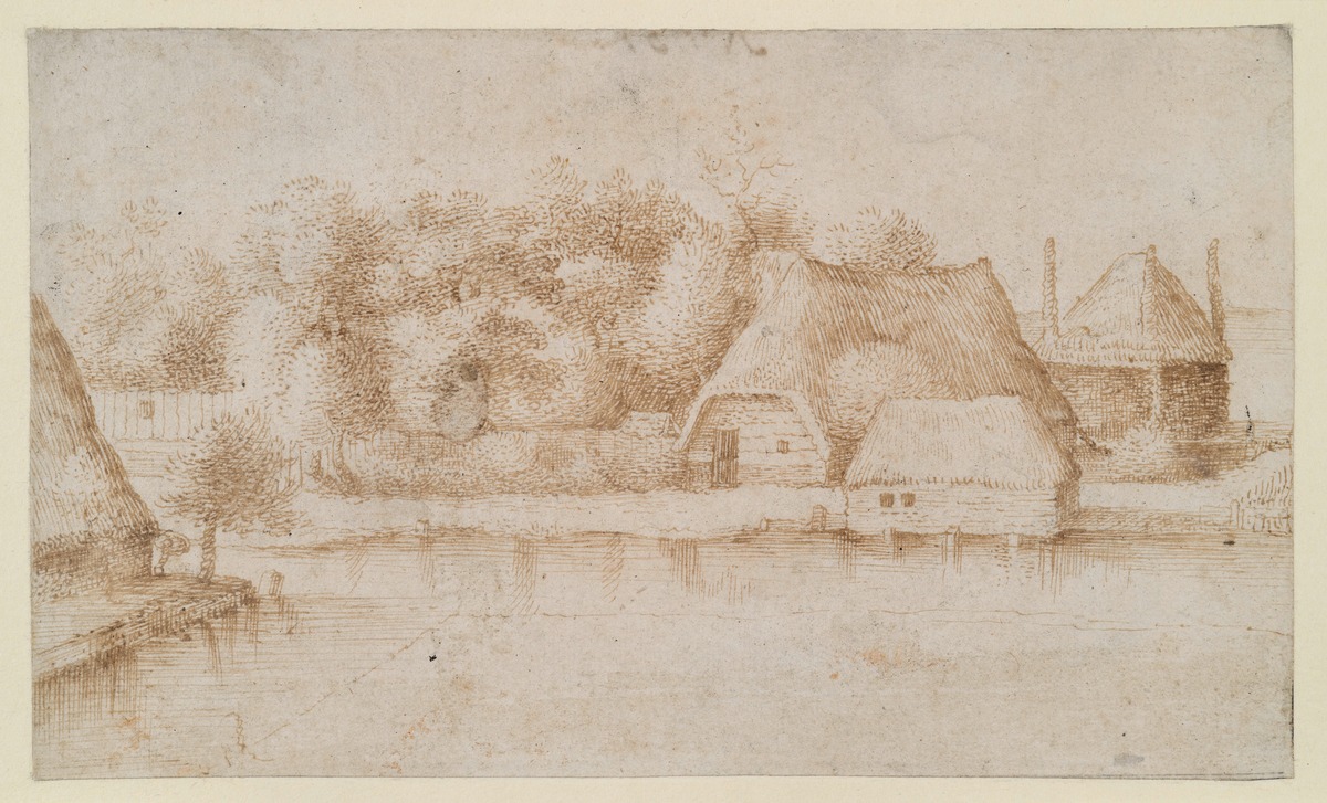 Bauernhäuser am Wasser