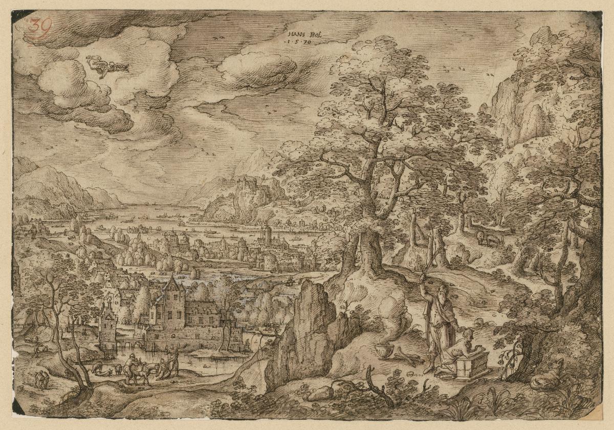 Abrahams Opfer in weiter Landschaft