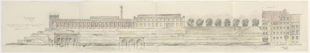 Ideenskizze für Terassenanlage an der Spree, Berlin, Bl. 23