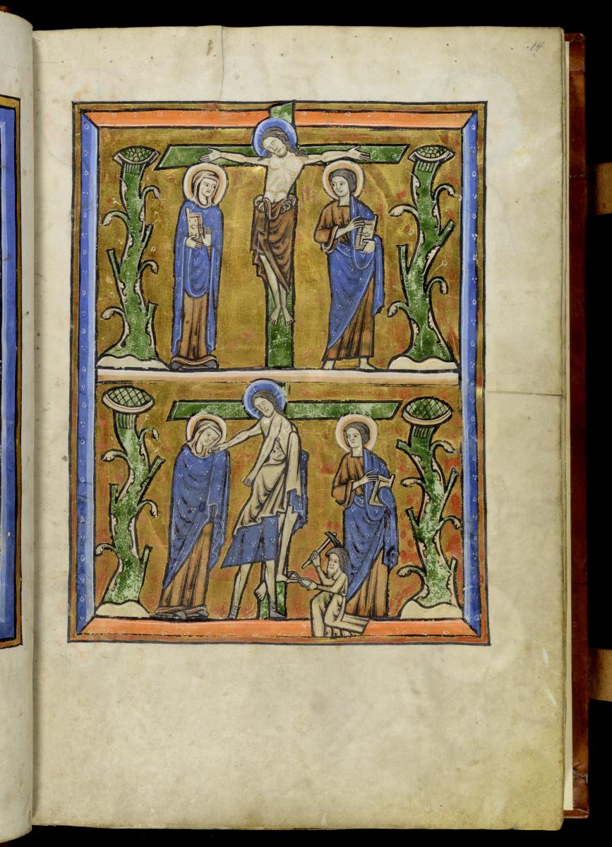 Christus am Kreuz zwischen Maria und Johannes / Kreuzabnahme