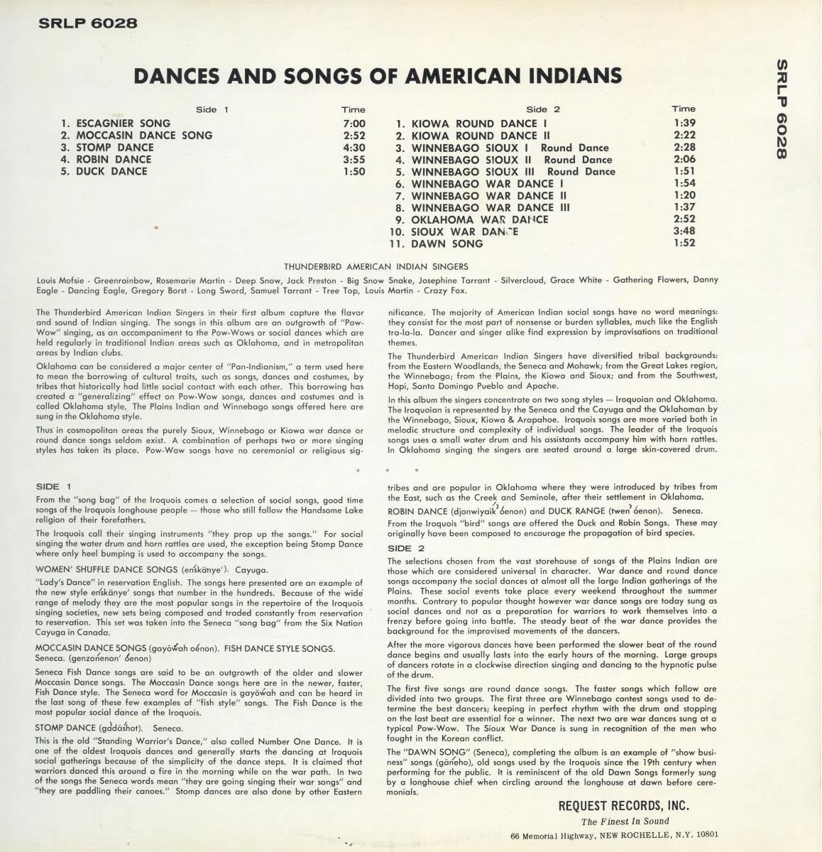 Dances and Songs of American Indians. The Thunderbird American Indian Singers, Directed by: Louis Mosfie