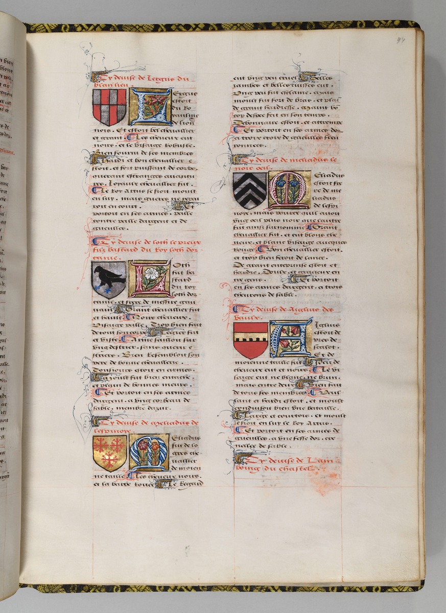Seite aus Wappenbuch, Le blason d'armes de tous les Royaulmes et des chevaliers de la Table ronde