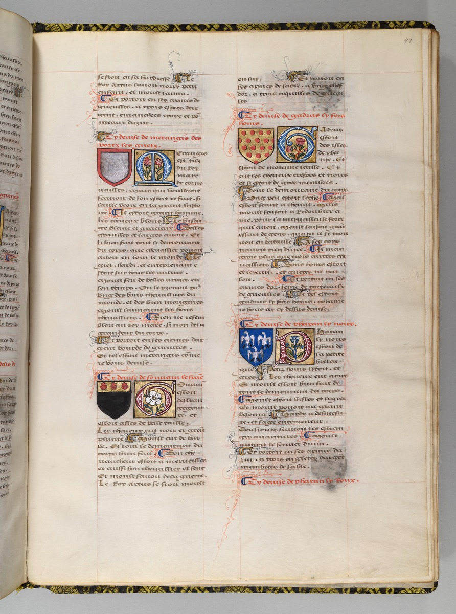 Seite aus Wappenbuch, Le blason d'armes de tous les Royaulmes et des chevaliers de la Table ronde