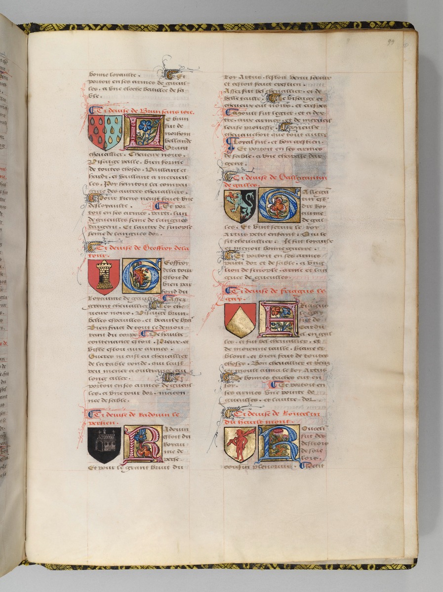 Seite aus Wappenbuch, Le blason d'armes de tous les Royaulmes et des chevaliers de la Table ronde