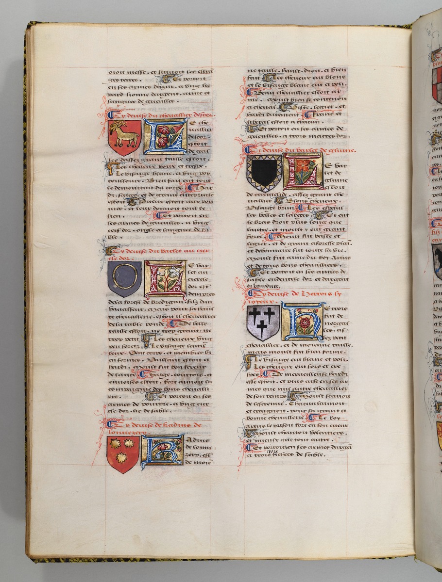 Seite aus Wappenbuch, Le blason d'armes de tous les Royaulmes et des chevaliers de la Table ronde