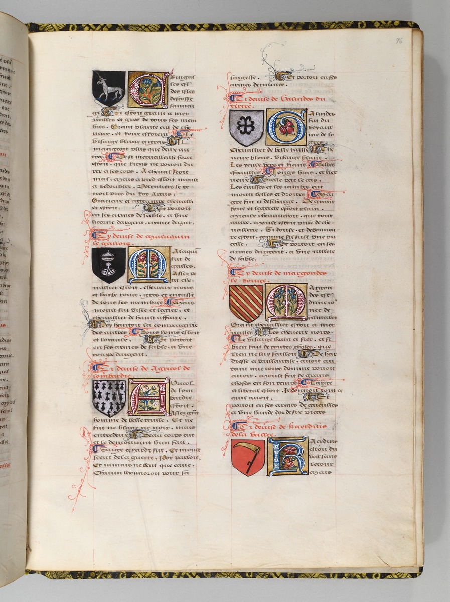 Seite aus Wappenbuch, Le blason d'armes de tous les Royaulmes et des chevaliers de la Table ronde