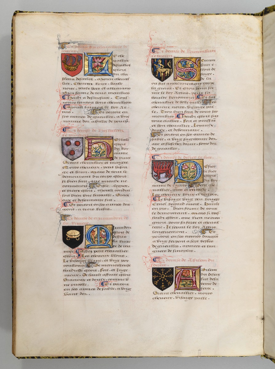 Seite aus Wappenbuch, Le blason d'armes de tous les Royaulmes et des chevaliers de la Table ronde