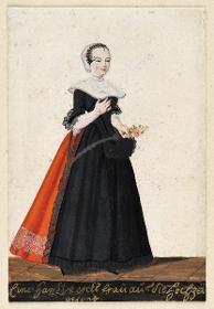 Augsburger Tracht: Eine Handwercks [?] frau auf die Hochzeit gehend
