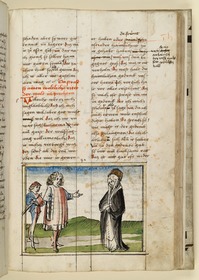 Ein Ritter kommt zu ihr zur Beichte. Raimund, Das Leben der Hl. Katharina von Siena (geschrieben von der Nonne Elisabeth Warüssin)