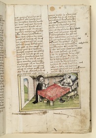 Die Heilige am Bett eines Kranken. Raimund, Das Leben der Hl. Katharina von Siena (geschrieben von der Nonne Elisabeth Warüssin)