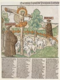 Luther und Hus vor dem gekreuzigten Christus