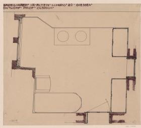 Giessen, Grossherzogliche Wohnung im Alten Schloss    Badezimmer, Grundriss