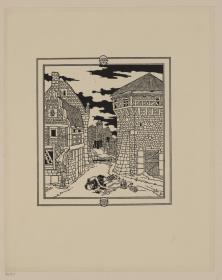 Toter Bettler. Illustration für: Heinrich Boos. Geschichte der rheinischen Städtekultur von ihren Anfängen bis zur Gegenwart mit besonderer Berücksichtigung der Stadt Worms. Berlin: Stargardt 1897
