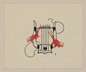 Harfe. Vignette für: Karl Lachmann. Die Nibelunge. Berlin: Stargardt 1898-1904