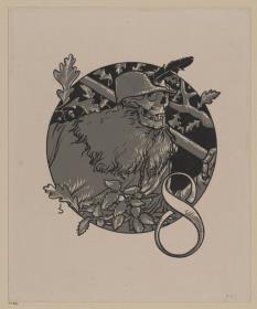 Tod im Eichenlaub. Illustration für Karl Lachmann. Die Nibelunge. Berlin: Stargardt 1898-1904
