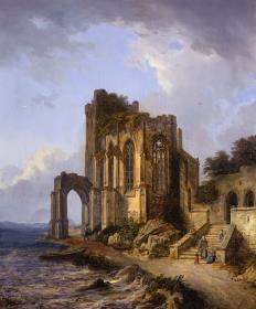 Ruine einer gotischen Klosterkirche am Strand
