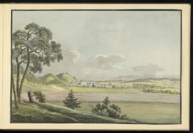 Ansicht von Freienwalde mit dem Schloss aus der Ferne