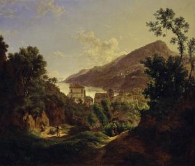 Ansicht der Stadt Vietri mit Blick auf die Küste von Amalfi und den Golf von Salerno
