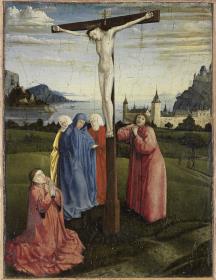 Ein Stifter vor dem Kreuz Christi