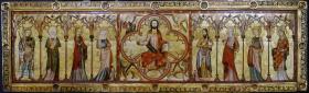 Majestas Domini mit acht stehenden Heiligen
