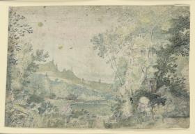 Waldlandschaft mit Jagdszene