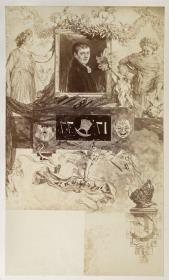 Vignette mit dem Bildnis Kleists und dem Initial "E", zu Heinrich von Kleist "Der zerbrochene Krug"