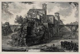 Ansicht der Tiberinsel (aus: Vedute di Roma)