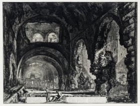 Innenansicht der Villa des Maecenas (aus: Vedute di Roma)