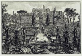 Ansicht der Villa d'Este in Tivoli (aus: Vedute di Roma)