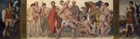 Griechische Jugenderziehung in Athen. Wandbild aus dem sechsteiligen Zyklus "Jugendleben und Jugenderziehung in antiker und moderner Zeit" für die Aula des Königlichen Gymnasiums zu Bromberg