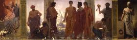 Philosophenschule Athens. Wandbild aus dem sechsteiligen Zyklus "Jugendleben und Jugenderziehung in antiker und moderner Zeit" für die Aula des Königlichen Gymnasiums zu Bromberg