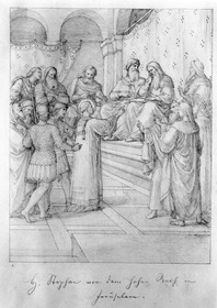 Der hl. Stephanus vor dem hohen Rat in Jerusalem