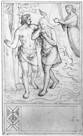 Der Engel vertreibt Adam und Eva aus dem Paradies