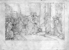 Petrus und Johannes heilen an der Pforte des Tempels