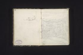 Liegender Mann, Berglandschaft