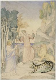 Dante und Vergil vor den drei wilden Tieren am Hölleneingang