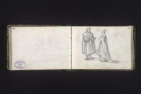Mann und Frau in historischen Gewändern