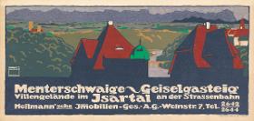 Menterschwaige Geiselgasteig Villengelände im Isartal. Heilmann'sche Immobilien-Gesellschaft