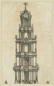 Vorzeichnung für "Fürstliche Baumeister", Taf. 1