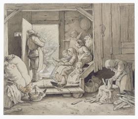 Der erste Schnee (Vorzeichnung für: Gesammeltes. 15 Bilder für's Haus von Ludwig Richter)