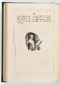 Der Büste Macchiavellis hält eine Hand Friedrichs "Antimacchiavell" entgegen, Illustration in der ersten Auflage zu Kugler "Geschichte Friedrich des Großen", S.130