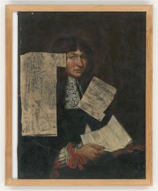 Porträt eines Herrn mit Spitzenkragen und einem Schriftstück in der Hand